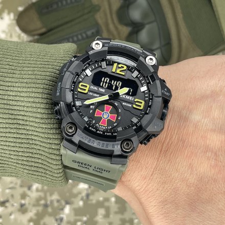 Чоловічий годинник Skmei з лого Black-Military ексклюзивна модель