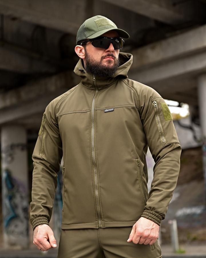 Чоловічий костюм олива Softshell на флісі теплий &ndash; осінь зима