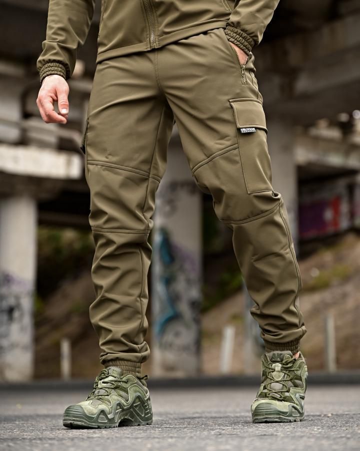Чоловічий костюм олива Softshell на флісі теплий &ndash; осінь зима