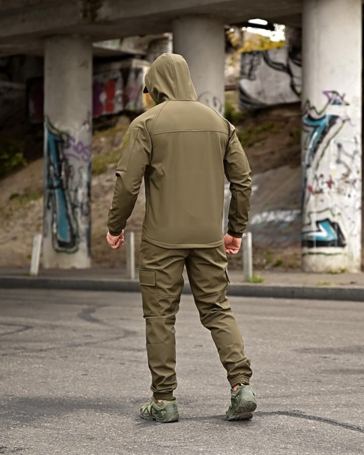 Чоловічий костюм олива Softshell на флісі теплий &ndash; осінь зима