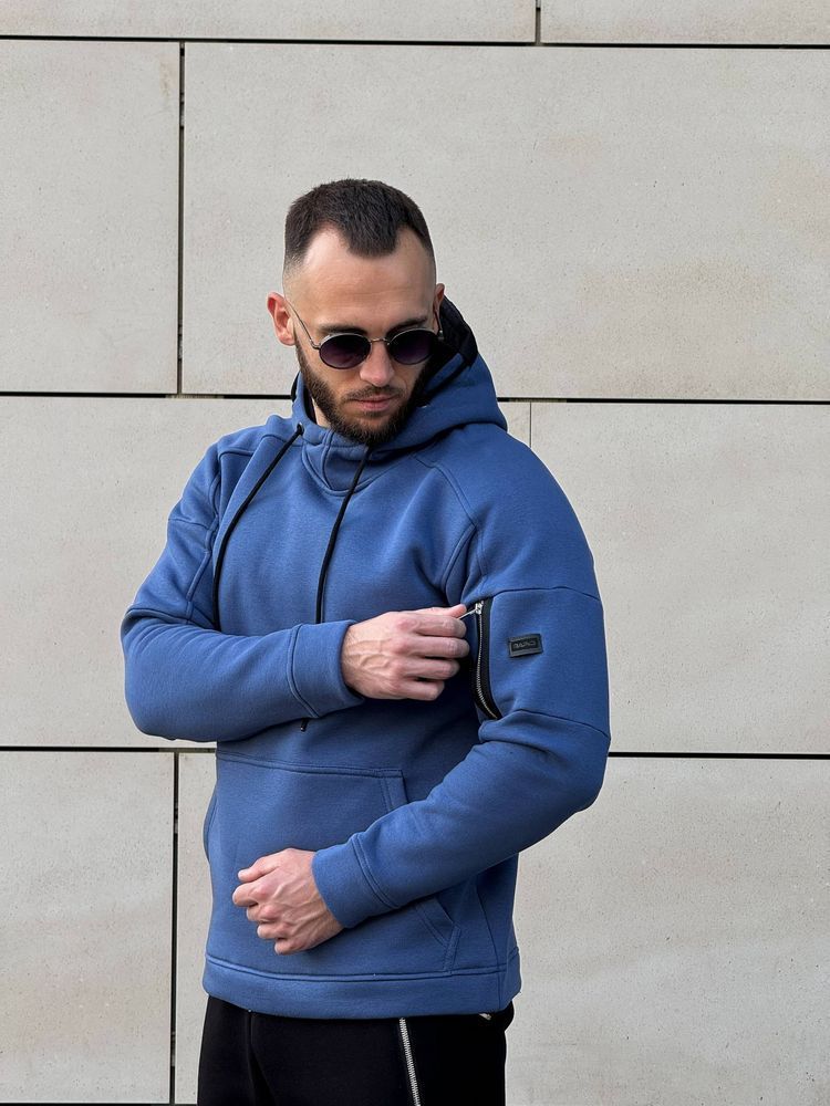 Чоловічий спортивний костюм на флісі з худі і капюшоном - осінь зима