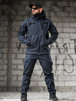 Демісезонний костюм Softshell на флісі синій ДСНС - весна осінь