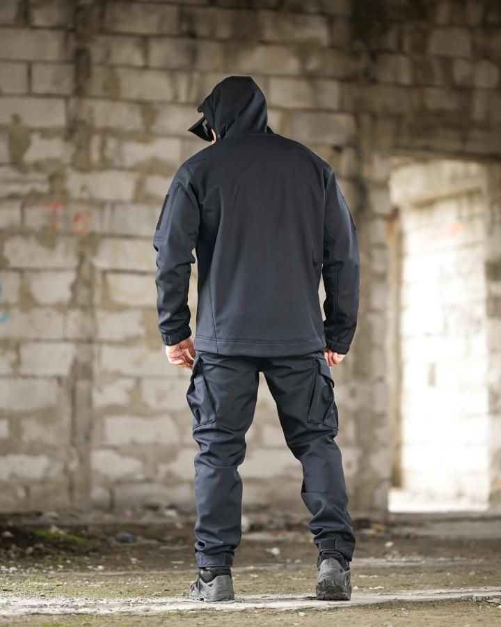 Демісезонний костюм Softshell на флісі синій ДСНС - весна осінь
