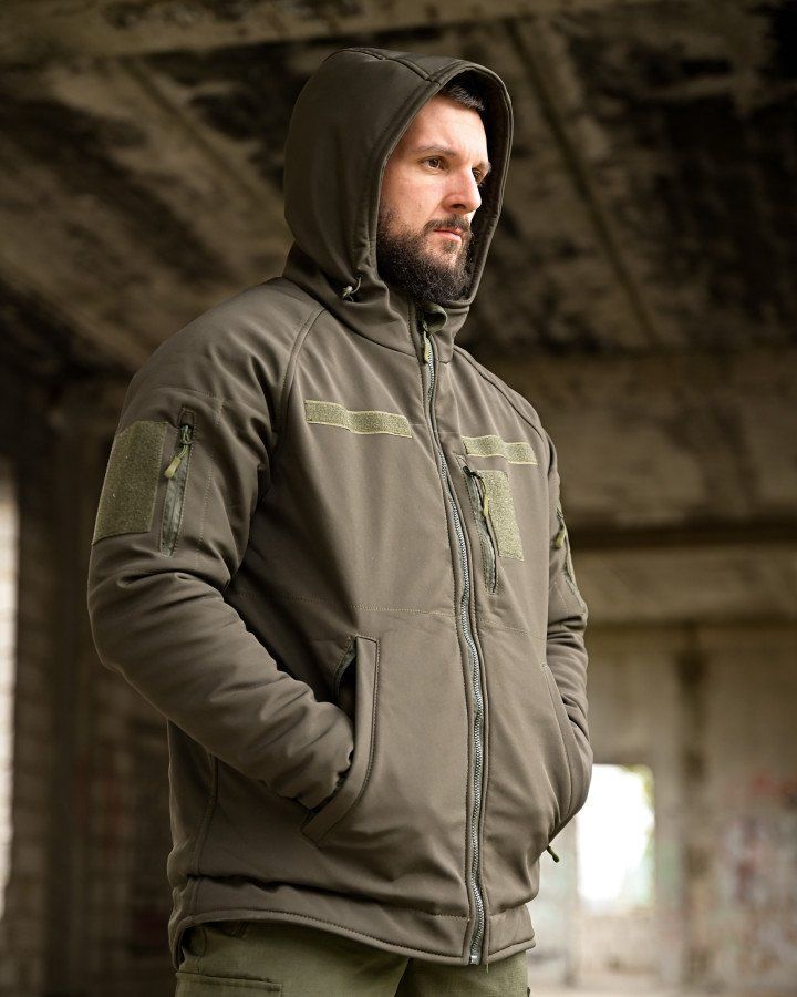 Чоловіча зимова куртка олива Softshell з Omni-Heat