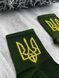 Носки мужские лёгкие олива с принтом Тризуб