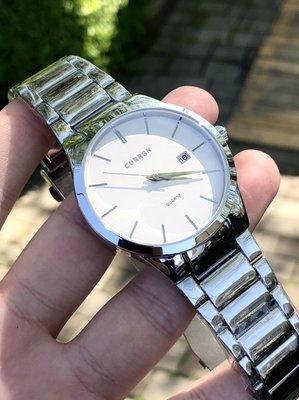 Мужские часы Curren 8106 Silver-White