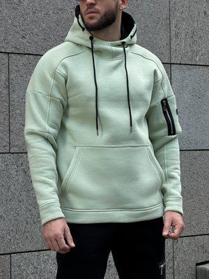 Мужской спортивный костюм на флисе с худи - теплый для осени и зимы
