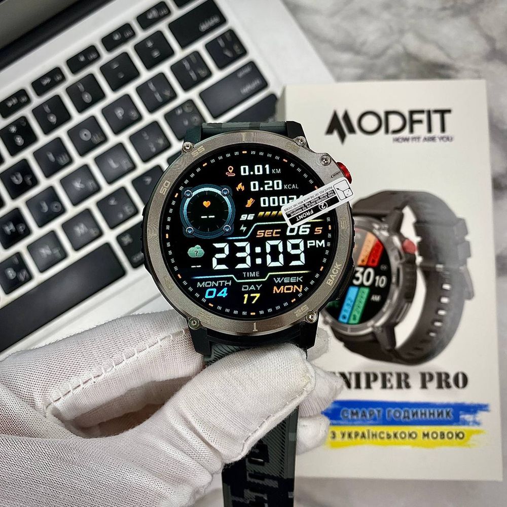 Смарт-часы Modfit Sniper Pro Black-Silver 48 мм