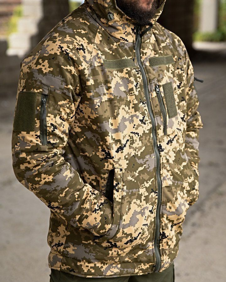 Чоловіча зимова куртка Softshell піксель з Omni-Heat