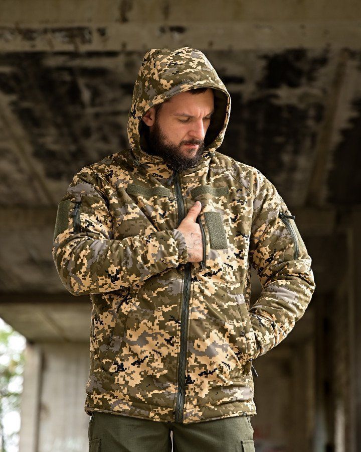 Чоловіча зимова куртка Softshell піксель з Omni-Heat